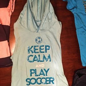 Tank baby blue hoodie.